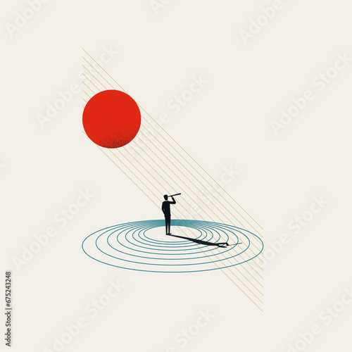 Business headhunting and talent searching minimal illustration. Symbol of career, leadership. Editable vector
