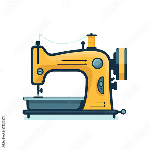sewing machine flat illustration