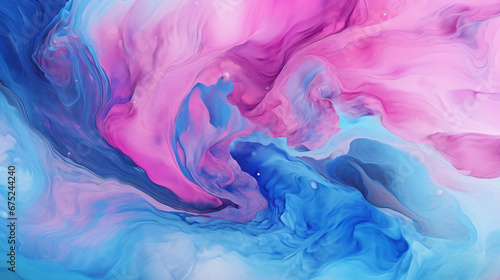 Dynamic Fluid Art Texture Abstract Blue and Pink Texture