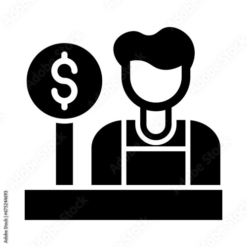 Cashier Glyph Glyph Icon Design