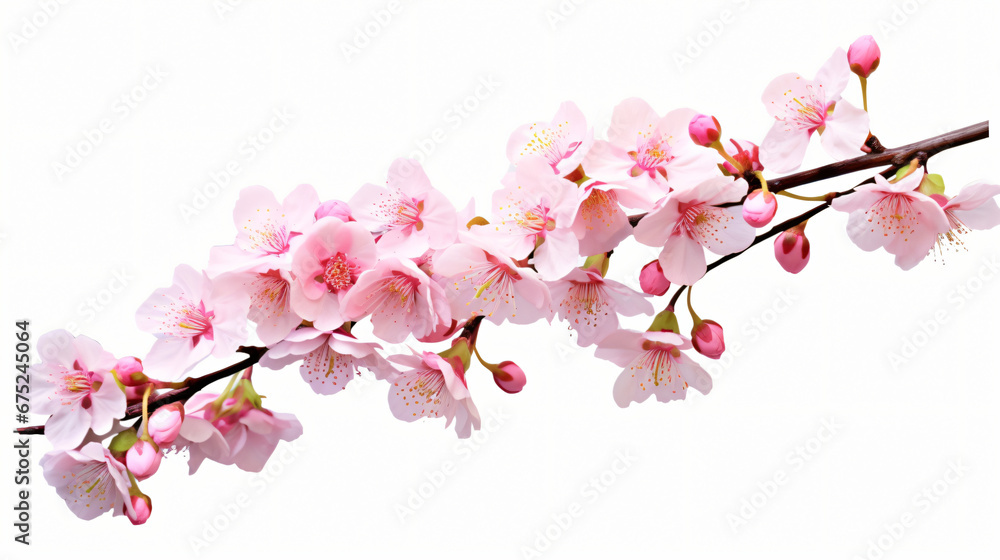 Sakura flowers blooming in springtime, a bunch.
