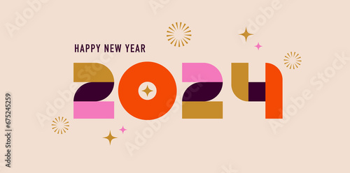 Happy New Year, poster, banner and card design