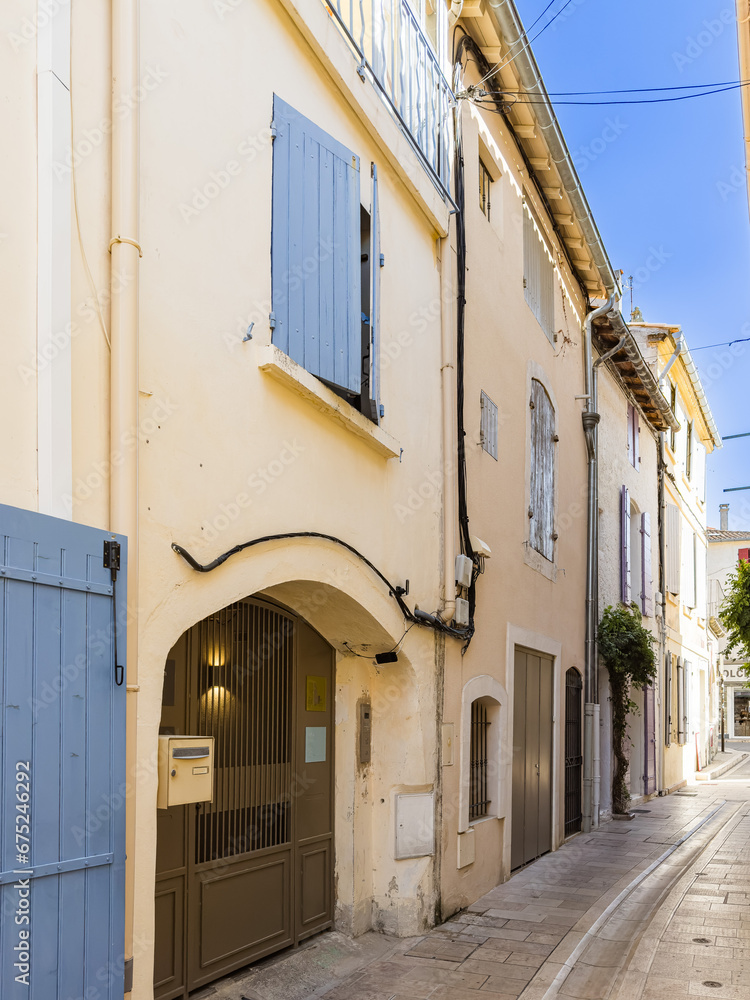 Street view of old village Saint-Remy-de-Provence in France