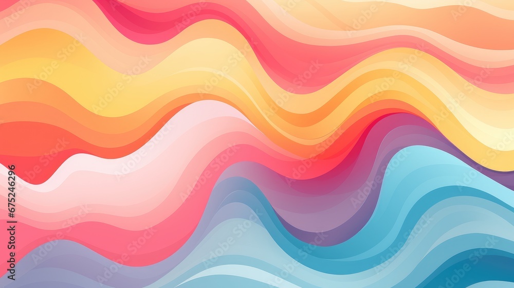 Fototapeta premium Abstract mountain landscape seamless pattern. Colorful wave background