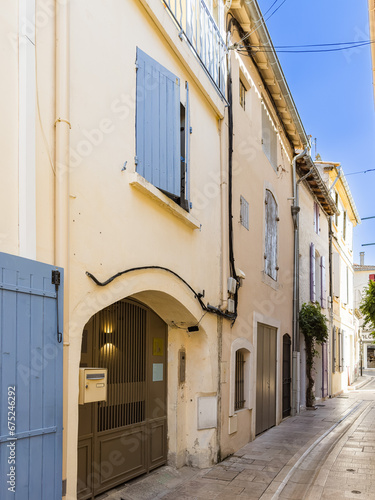 Street view of old village Saint-Remy-de-Provence in France