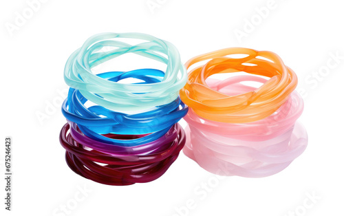 Elastic Hair Tying Bands on Transparent Background photo