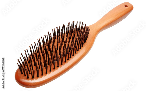 Tangle Free Hair with Hairbrush on Transparent Background