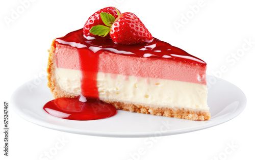 Sweet Cheesecake Slice on isolated background