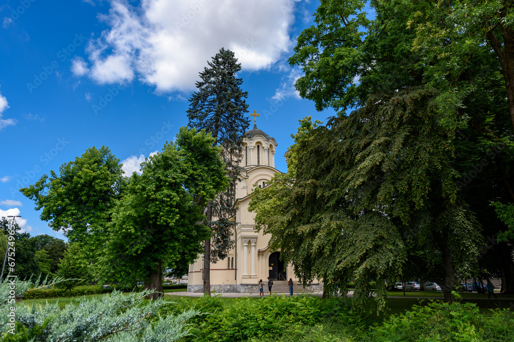 Ljubljana, Slovenia - June 27, 2023: Serbian Orthodox Church in Ljubljana