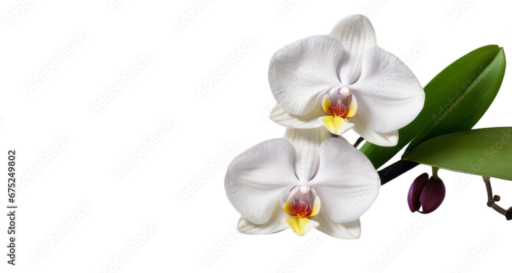 Obraz premium white orchid white background, isolate, png