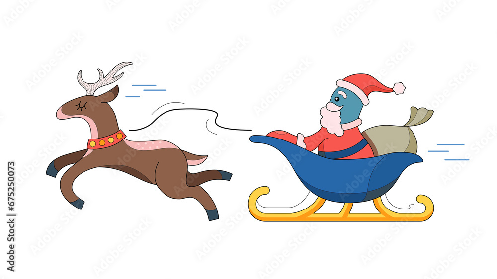 Santa riding a sleigh