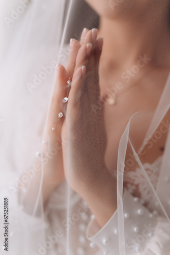 close up of bride