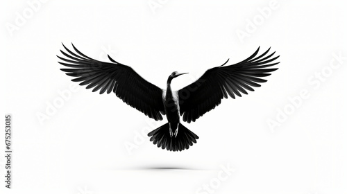 Silhouette of a flying stork