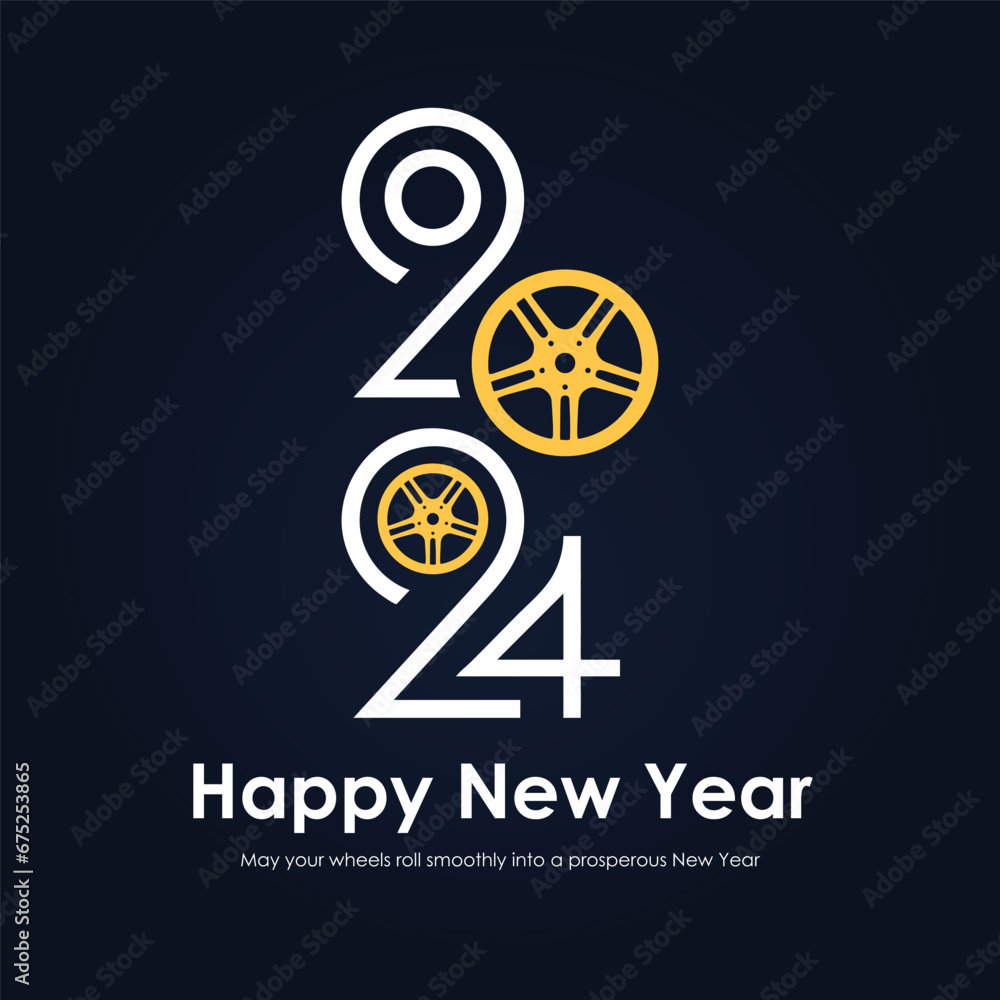 Vector 2024 happy new year - 2024 typography