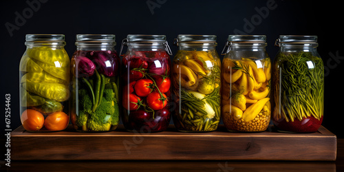 Fermented vegetables in jars. Culinary Fermentation: Jarred Veggie Varieties