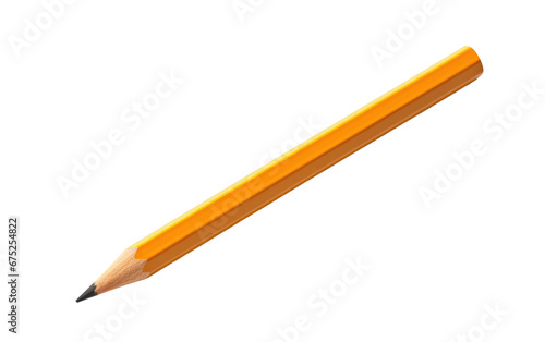 Yellow Lead Pencil on Transparent Background