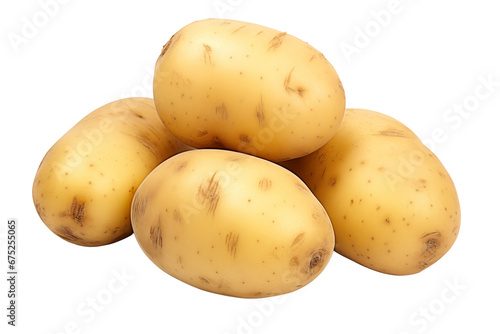 A group of potatoes on a white background - isolated on transparent background