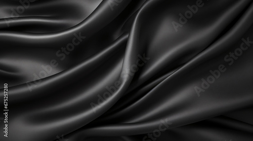 Smooth elegant deep black silk or satin luxury cloth.