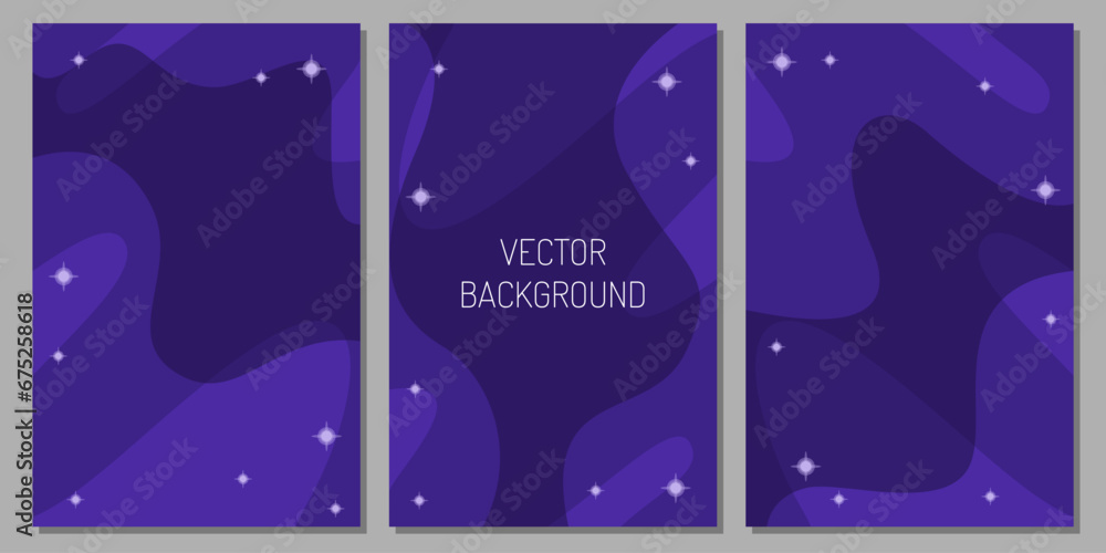Cosmic background. Starry night. Space and shining stars. The Milky Way and stardust. A colored galaxy with a nebula. Vector illustrations of backgrounds for stories.
