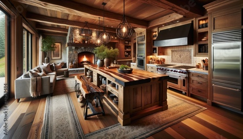Rustic Kitchen Interior with Design Elements 