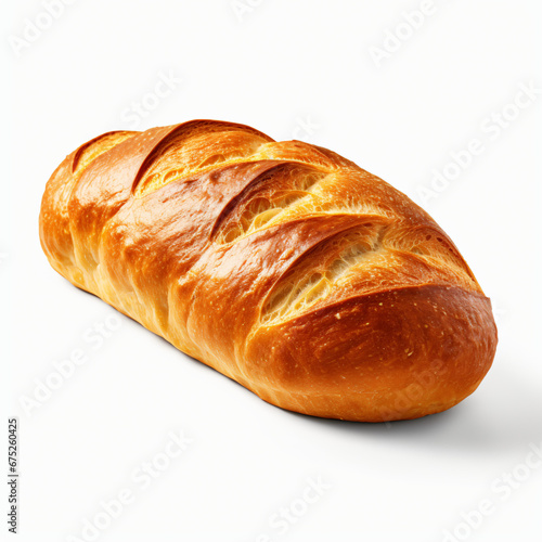 Fresh baked bread on white transparent background