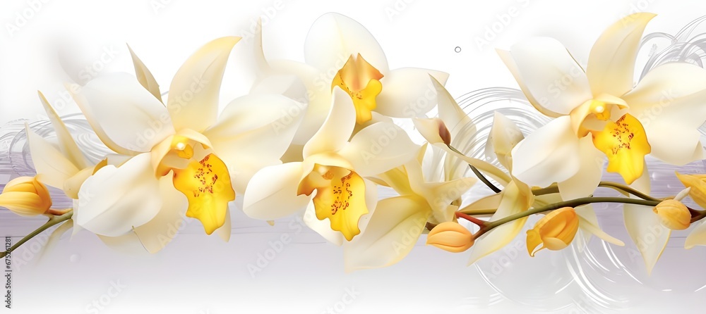 Fototapeta premium yellow flowers isolated on white