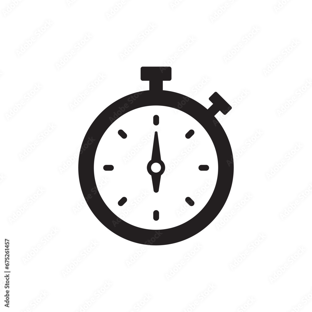 Stopwatch icon, chronometer measurement timekeeping symbol Stopwatch icon, chronometer measurement timekeeping symbol