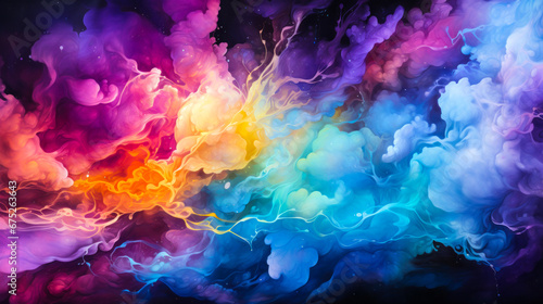 Ethereal Watercolor: Cosmic Colors, Rainbow Filigree, and Dark Matter