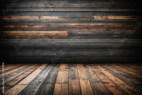 Old wooden wall and floor room background