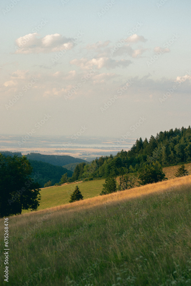 sunset over the hills