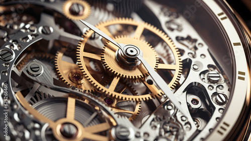 Gears and cogs in clockwork watch mechanism Craft
