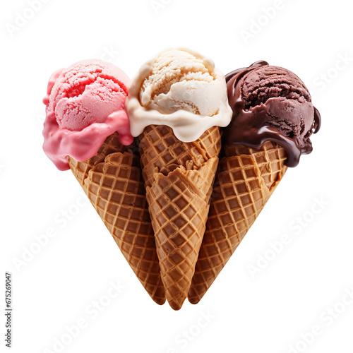 ice cream cone isolated on transparent background Remove png, Clipping Path