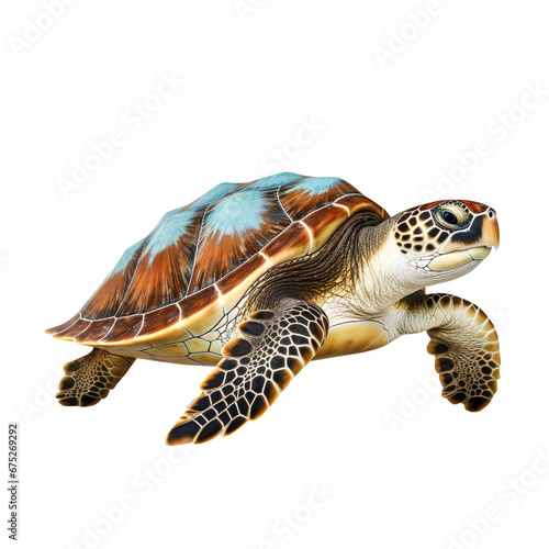 Sea turtle on transparent background PNG. Marine conservation concept.