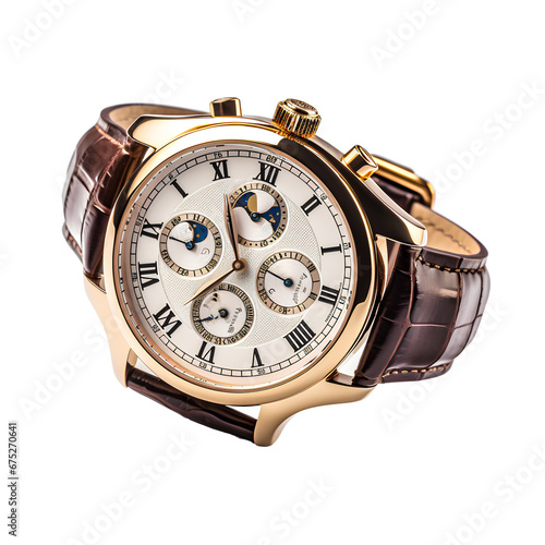 Luxury wristwatch on transparent background PNG