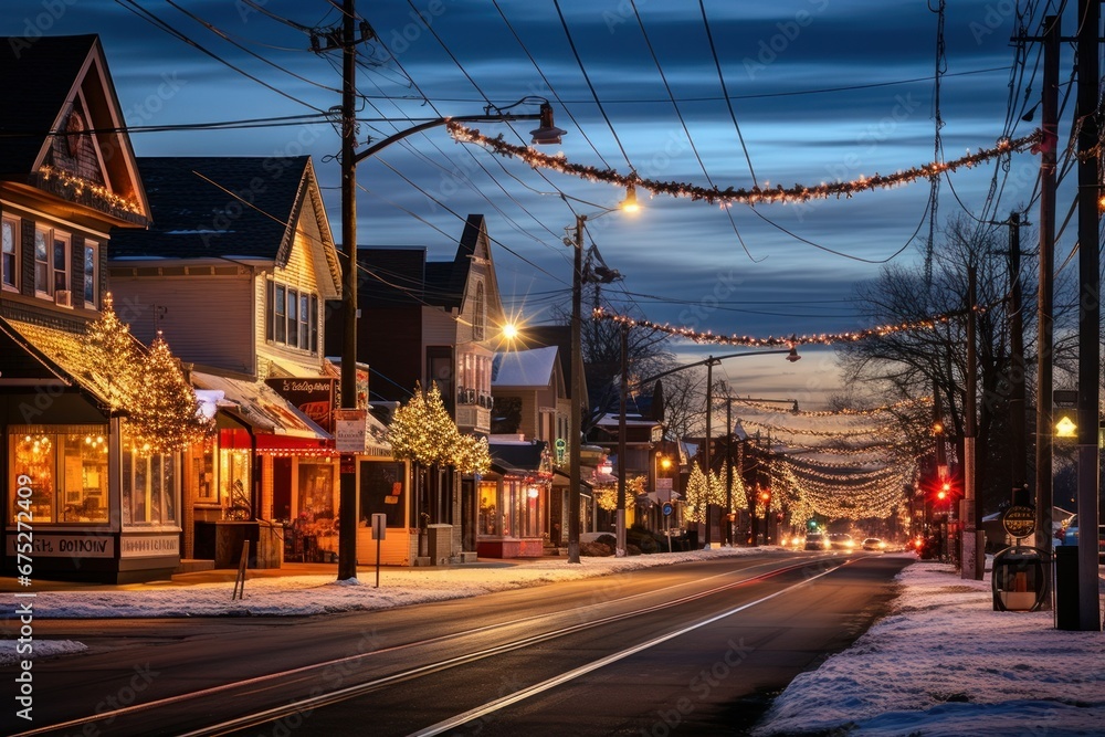 Naklejka premium Christmas Lights - Generative AI