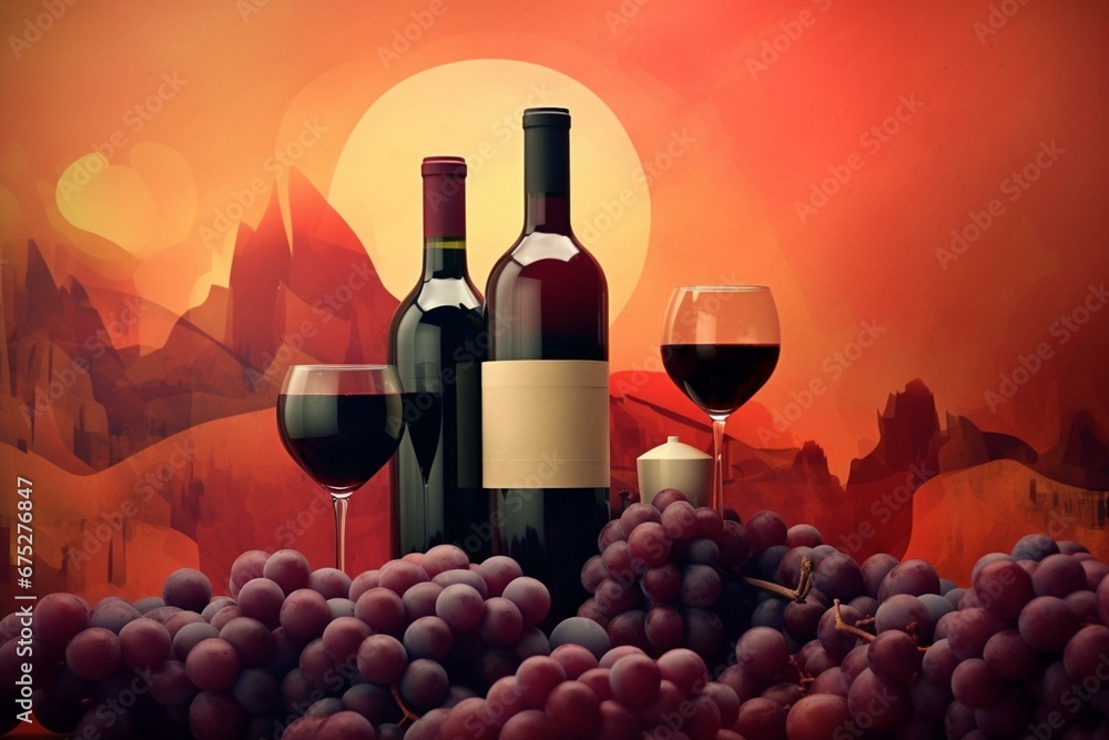 Conceptual wine background. Generative AI