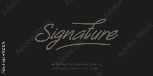 simple brush script font alphabet typography font vector for logo and branding	