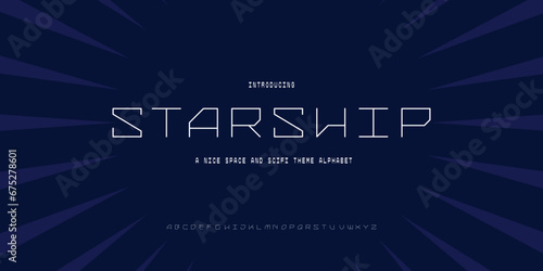 Simple futuristic alphabet typography font vector for logo and branding	