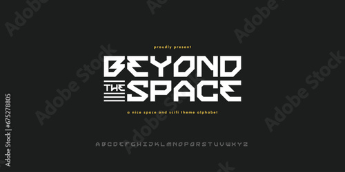 Simple futuristic alphabet typography font vector for logo and branding	