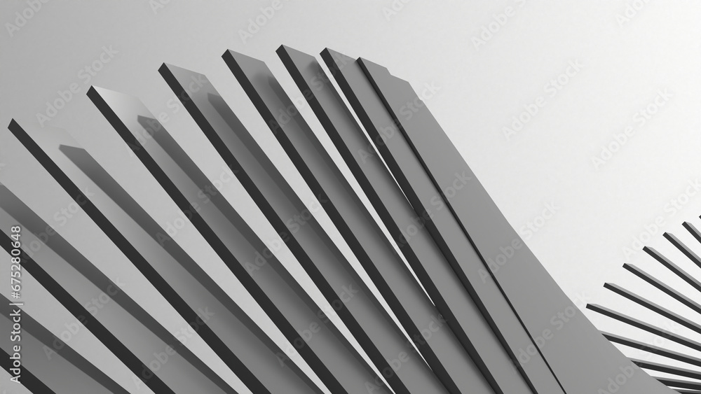 3D grayscale rendering of geometric abstract structure. A simple, minimal, and modern or contemporary background or wallpaper 3D grayscale rendering of geometric abstract structure. A simple, minimal, and modern or contemporary background or wallpaper