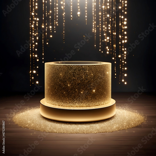 Luxury 3d podium promotion table inside the studio background ai generated