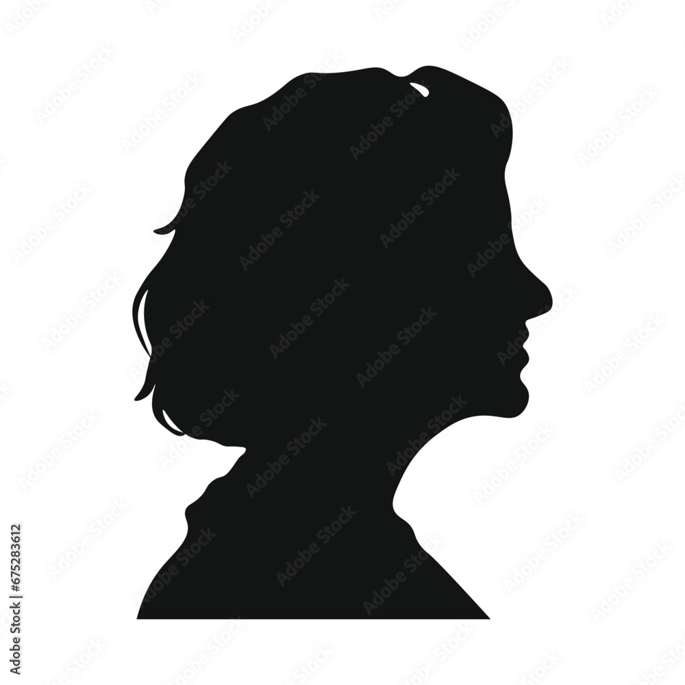 Collection of Women's Head Silhouettes for Templet Element Design