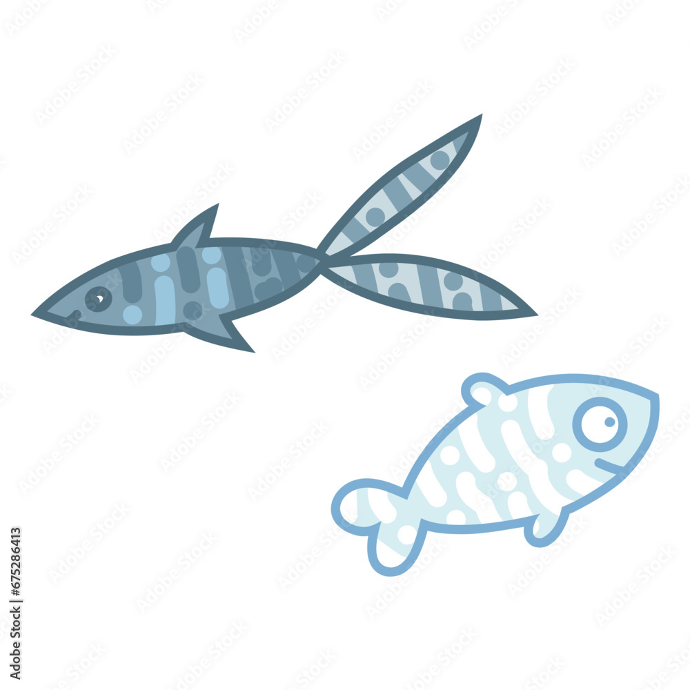 Hand drawn art illustration of fishes Hand drawn art illustration of fishes