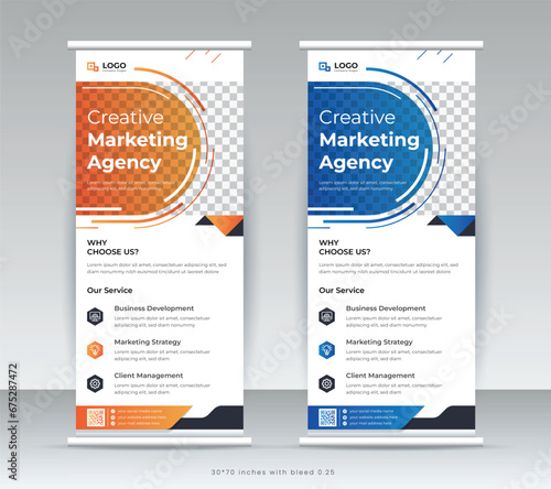 Business marketing x stand rollup pullup signage retractable banner design