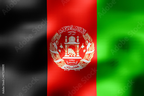 Afghanistan - textile flag - 3d illustration
