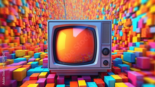 Vibrant Color Retro Tv background photo