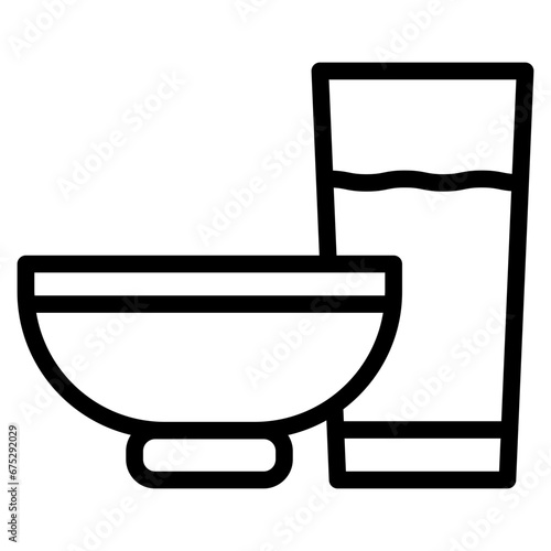 milk and cereal bowl line