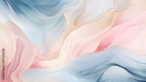 Artistic painting of acrylic texture in pastel pink and blue colors