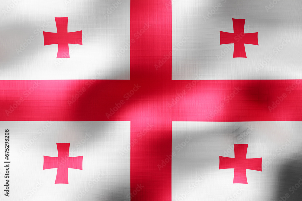 Georgia - textile flag - 3d illustration