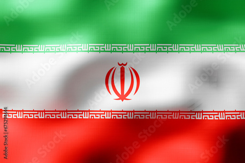 Iran - textile flag - 3d illustration